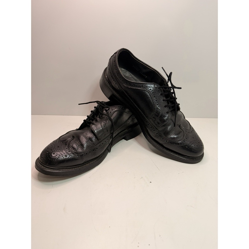 Dexter Black Leather Wingtip Oxfords Men's‎ Size 8.5 Made in USA Dress Shoes